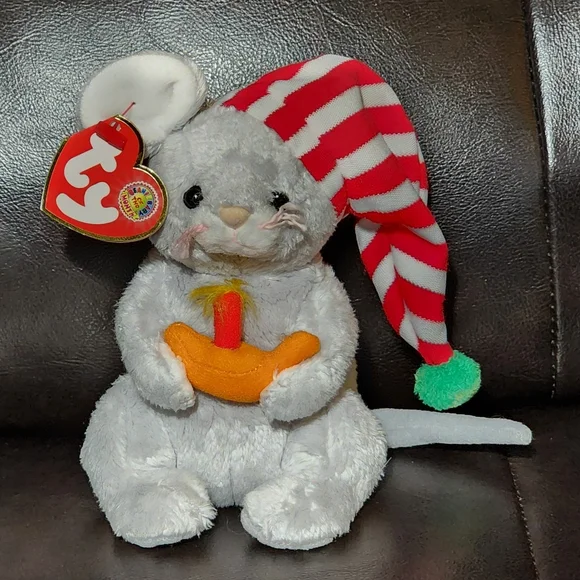 TY Beanie Baby Flicker the Christmas Mouse BBOM 2005